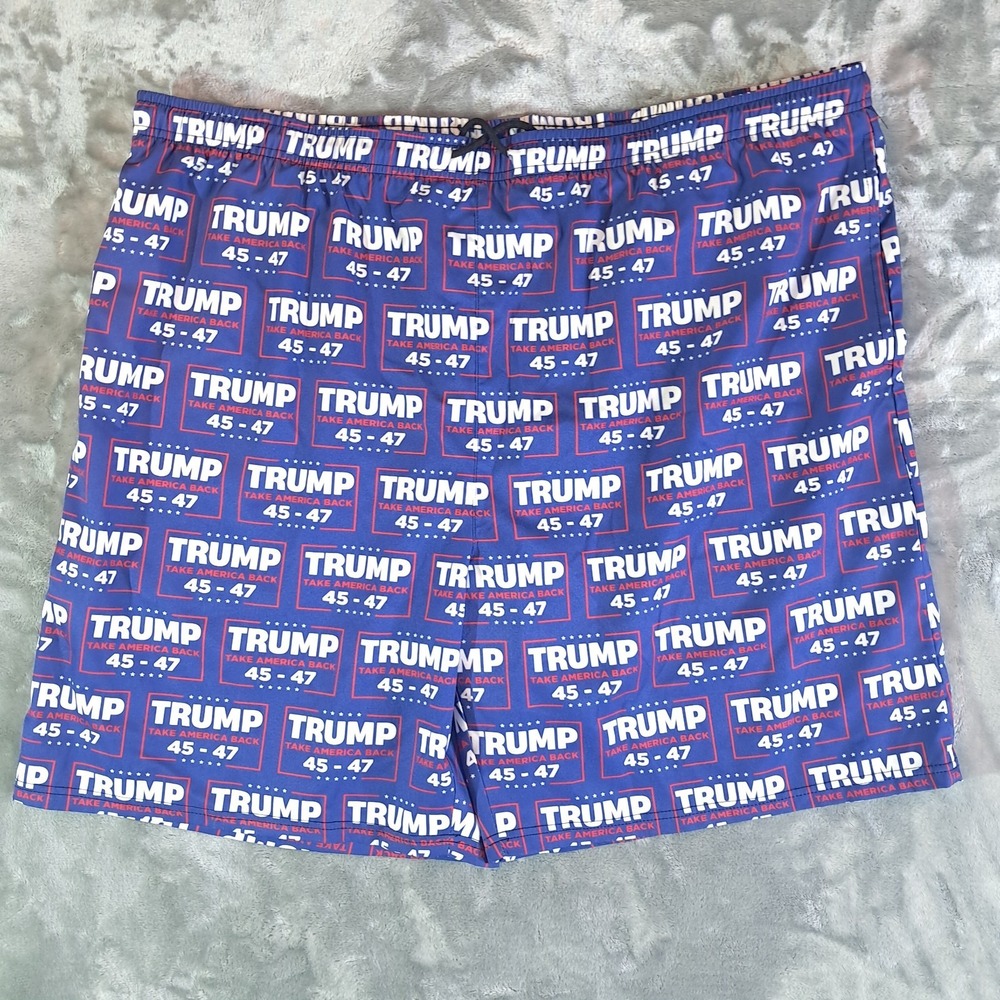 Trump Swim Trunks Shorts Take America Back 45-47 Patriotic Mens 5XL